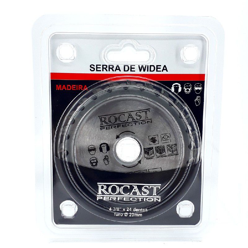 Serra Circular Pastilha Metal Duro Madeira MD 4.3/8polx24 dentes 35,0007 ROCAST