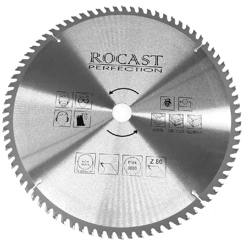 Serra Circular Com Pastilha de MD Para Madeira 16'' x 80D (35,0023) - Rocast