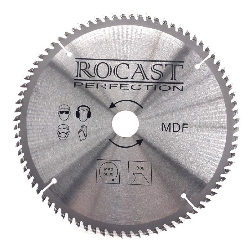 Serra Circular Com Pastilha de MD Para MDF 250mm x 80D (121,0001) - Rocast