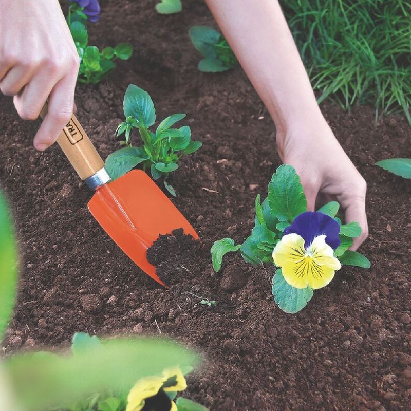 Pazinha Metálica Estreita Para Jardinagem Com Cabo de Madeira (77908/001) - Tramontina