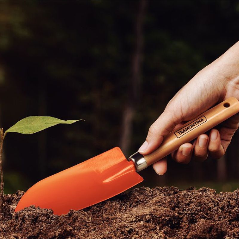 Pazinha Metálica Estreita Para Jardinagem Com Cabo de Madeira (77908/001) - Tramontina