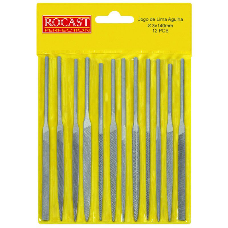 Jogo de Limas Agulha 140mm - 12 Peças (39,0070) - Rocast