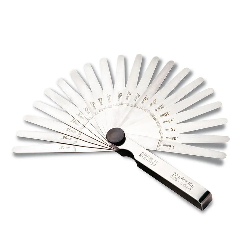 Calibrador de Folga Tipo Leque 13 Lâminas 114mm - 0,05 - 1,00mm (76MB) - Starrett