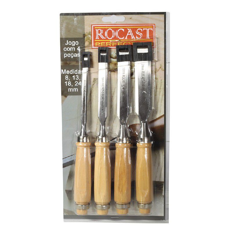 Jogo 4 Formões 8 a 24mm 177,0009 ROCAST