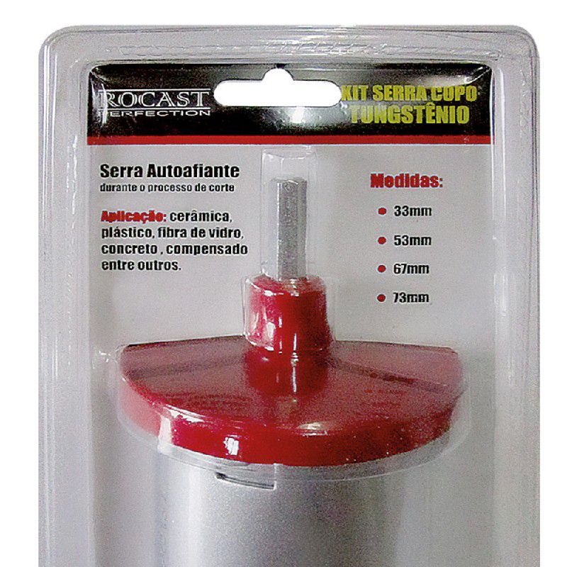 Kit Serra Copo Tungstênio 6 peças 33 a 73mm 97,0006 ROCAST