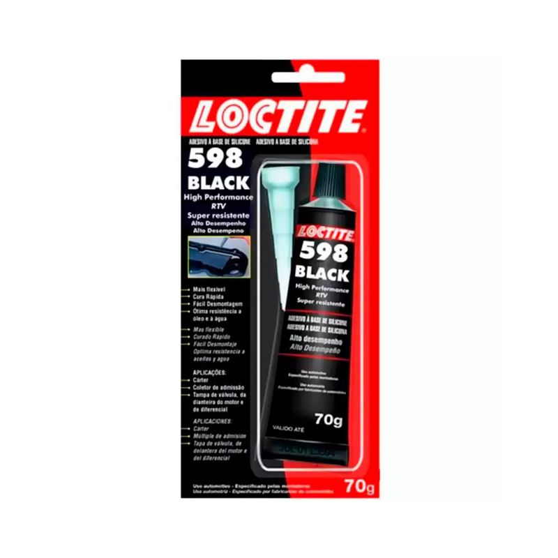 Silicone Alta Temperatura Não Corrosivo 598 Black 70g - Loctite