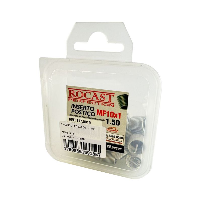 Inserto Postiço - MF 10 x 1 Com 25 Peças (117,0019) - Rocast
