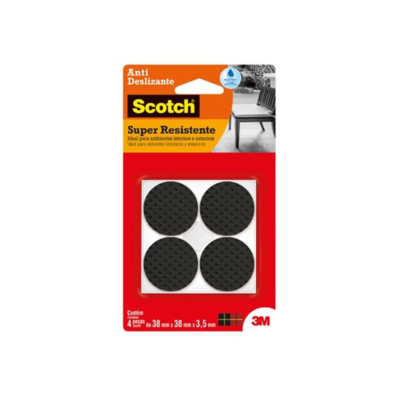 Protetor Anti Risco Redondo Preto Extra Grande - 4 Unidades - 3M