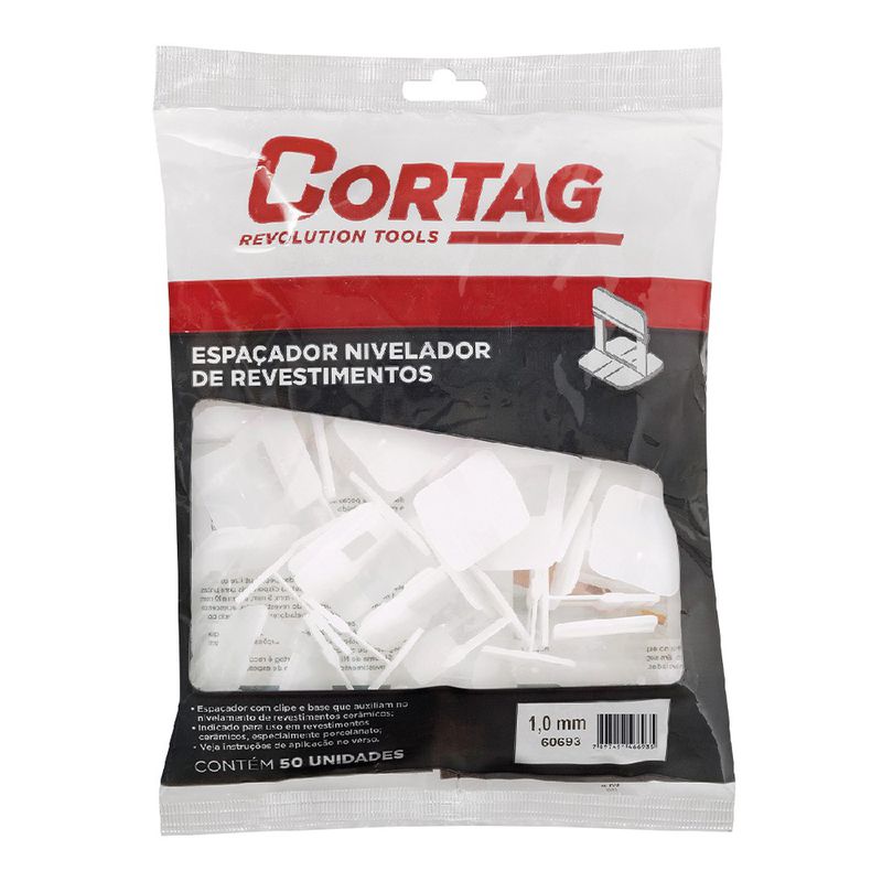 Espaçador Para Nivelador 1,0mm Com 50 Unidades TRADICIONAL (60693) - Cortag