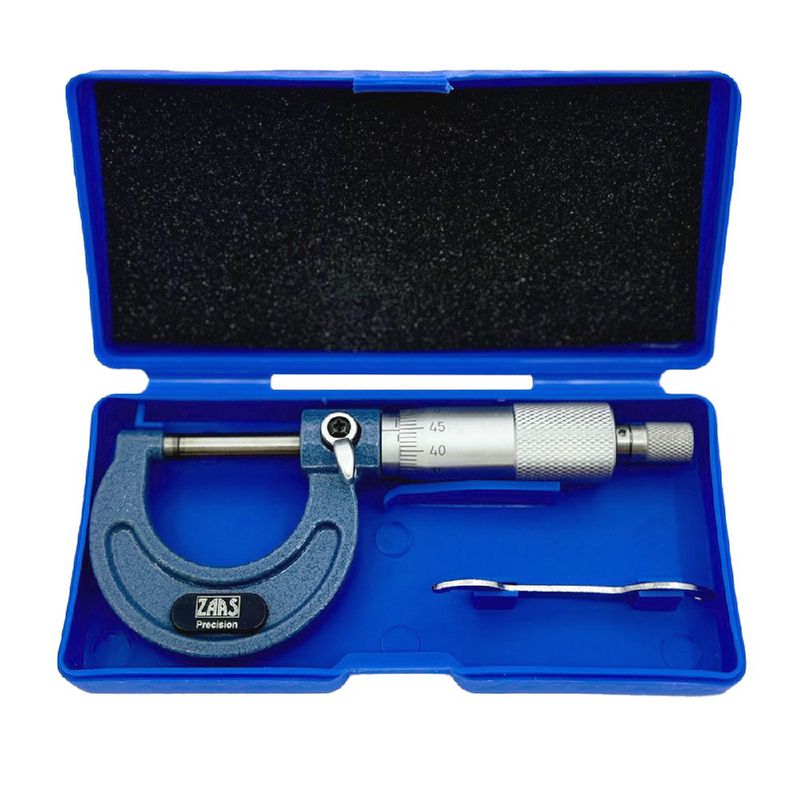 Micrômetro Analógico Externo em Ferro Fundido de 0 á 25mm (2,0001) - Zaas