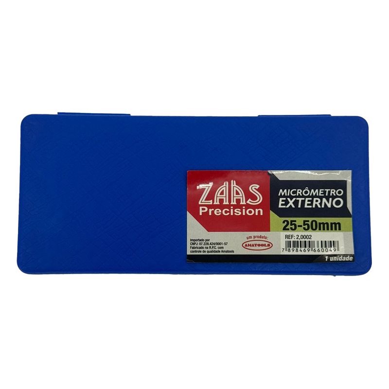 Micrômetro Analógico Externo em Ferro Fundido de 25 á 50mm (92,0005) - Zaas