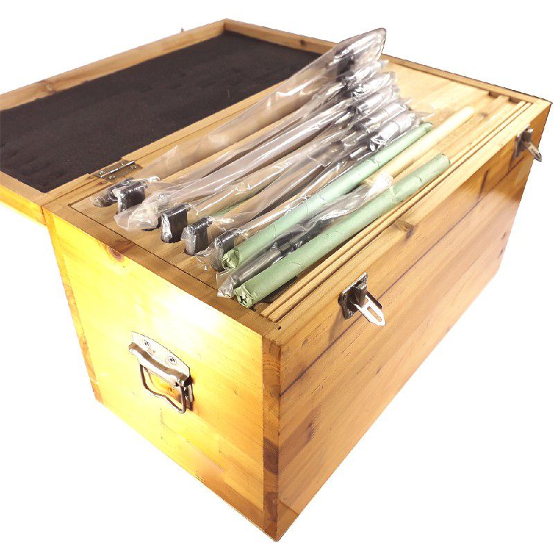 Jogo com 6 Micrômetros Externos Analógicos Arco Ferro 150 a 300mm 2,0011 ZAAS