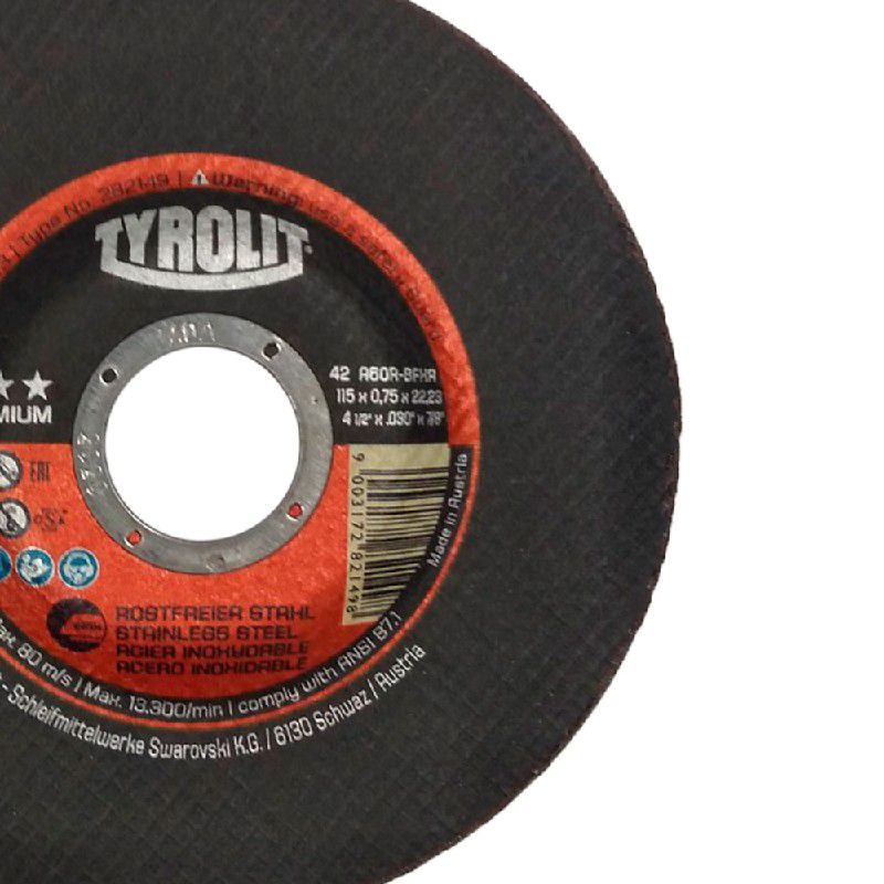 Disco de Corte Deep Cut 4.1/2" x 0.75 x 7/8" - 282149 - TYROLIT