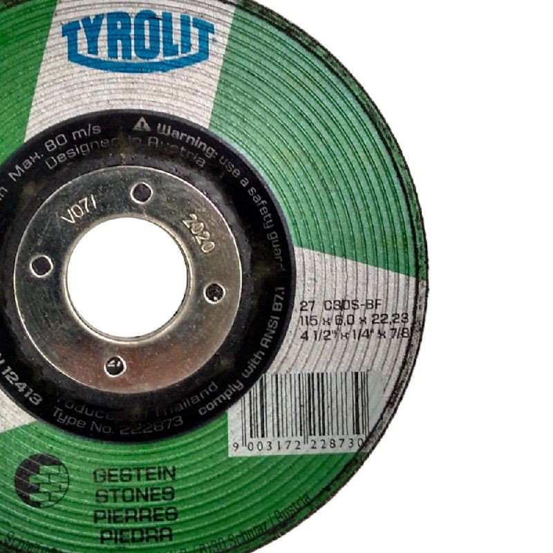 Disco de Desbaste Refratário 4.1/2" x 1/4 x 7/8 - Basic - 222873 - TYROLIT