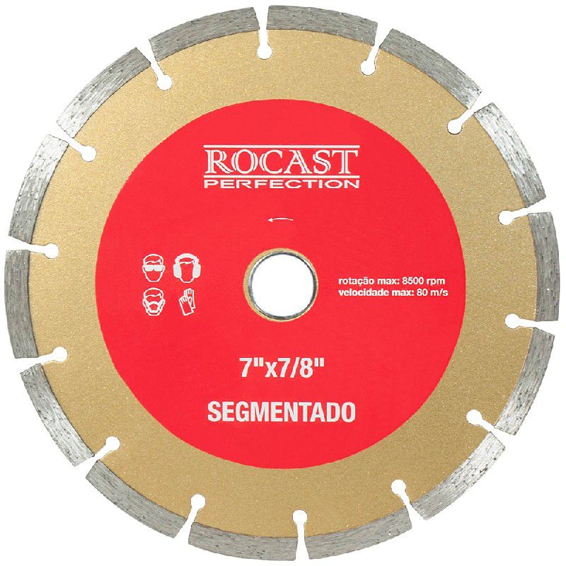 Disco Diamantado Grandes Diâmetros Uso Geral 7 x 7/8pol 34,0004 ROCAST