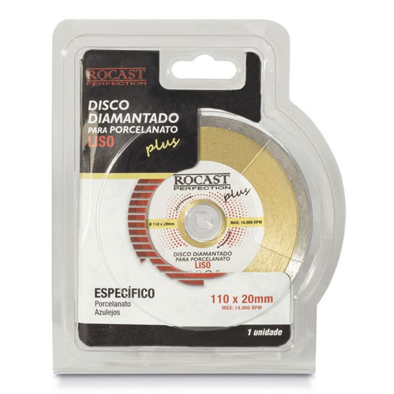 Disco Diamantado Para Porcelanato Plus - Extrafino 110 x 20mm (34,0008) - Rocast