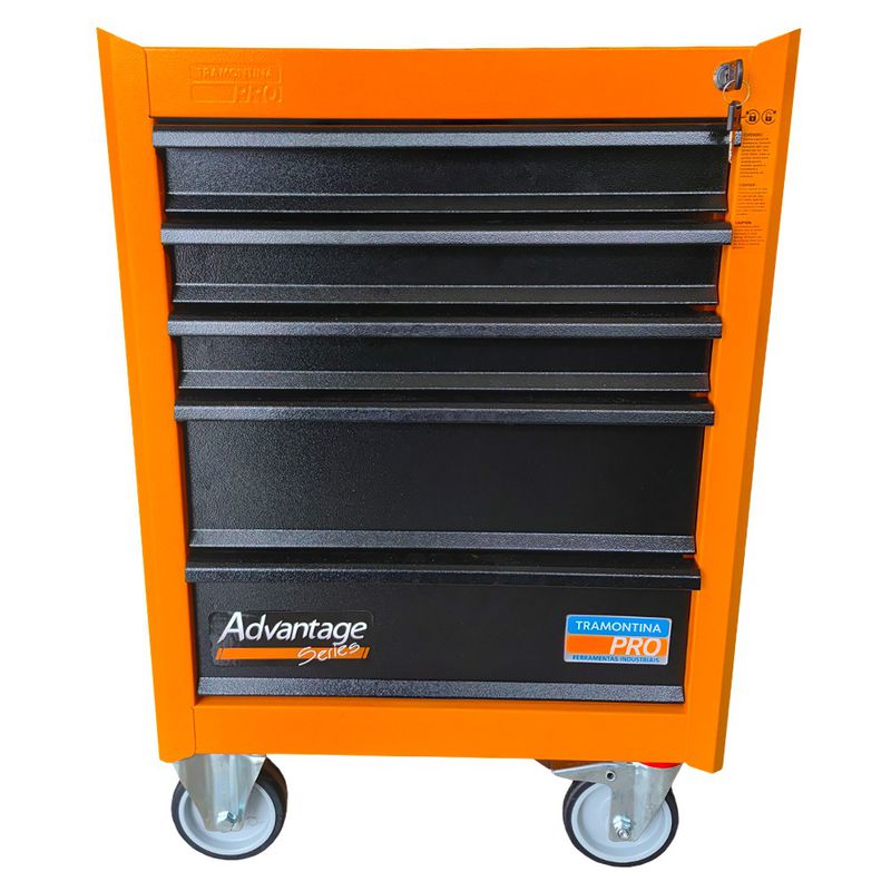 Carrinho Para Ferramentas Com 5 Gavetas Laranja (44950/007) - Tramontina Pro