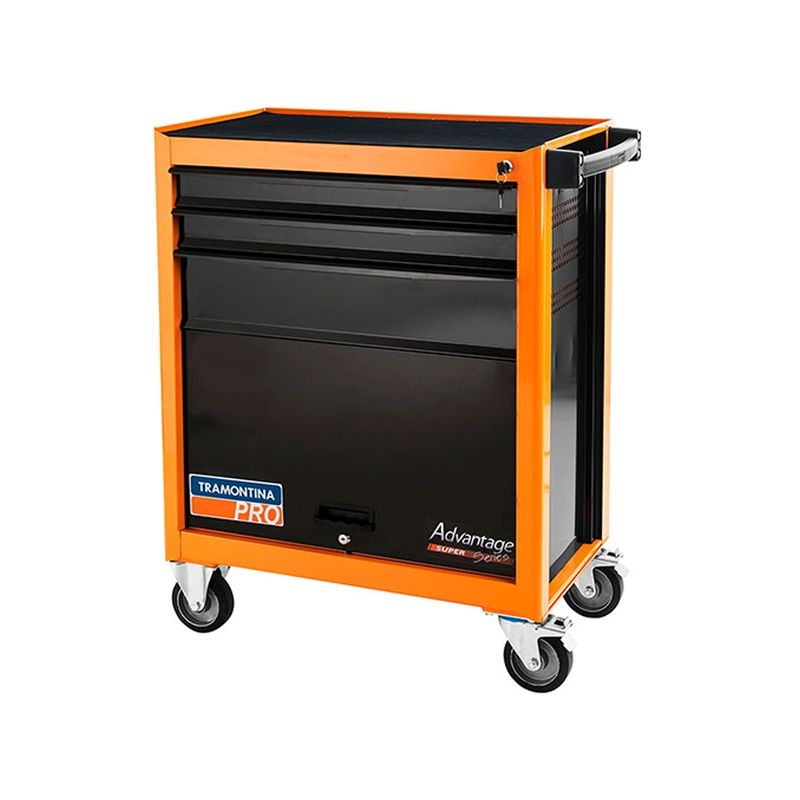 Carro p/ Ferramentas 3 Gavetas e 1 Porta 90 Peças - TRAMONTINA