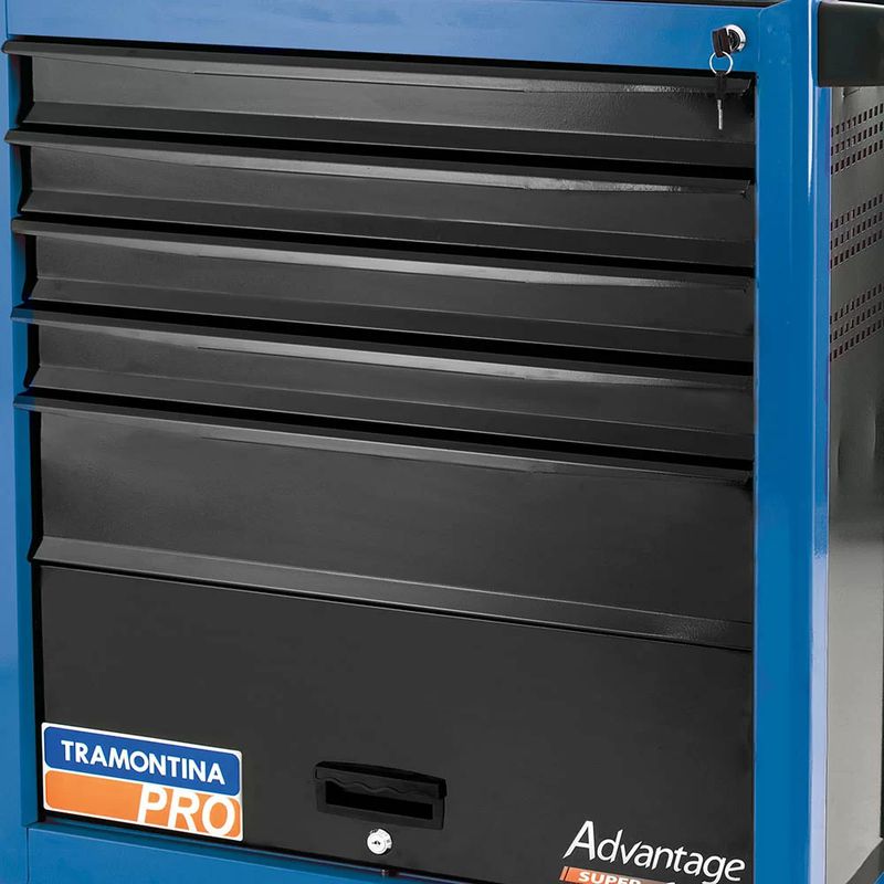 Carro p/ Ferramentas 5 Gavetas e 1 Porta Azul - Tramontina PRO