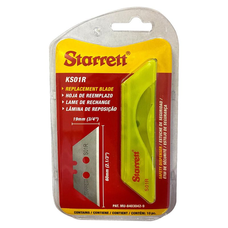 Lâminas Para Estilete Trapezoidal 60x19mm Com 10 Peças (KS01R-10) - Starrett