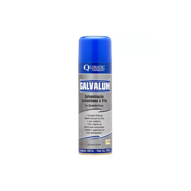 Galvalum Galvanização Aluminizada a Frio em Spray 300mL DN1 - Quimatic Tapmatic