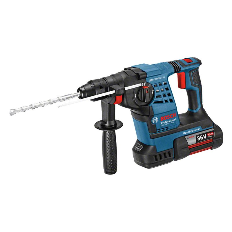 Martelete Perfurador Demolidor GBH 36V-LI SDS-Plus, 36V, 3,2J EPTA, com 2 Baterias 4,0Ah, 1 Carregador 220V em Maleta Bosch 