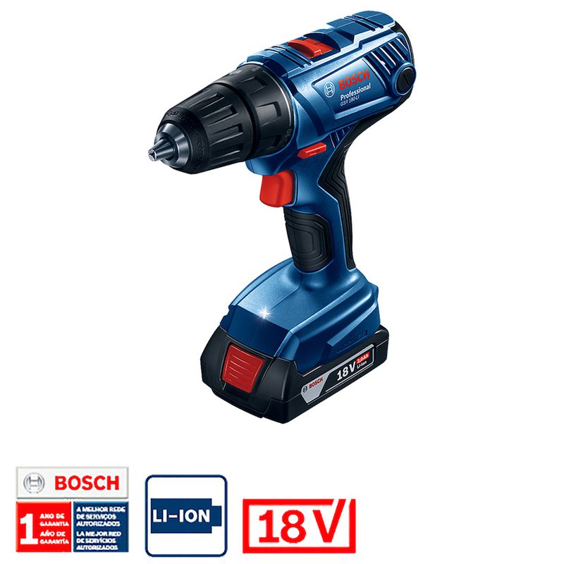 Parafusadeira Furadeira Bosch GSR 180 LI 18V 2 baterias e maleta