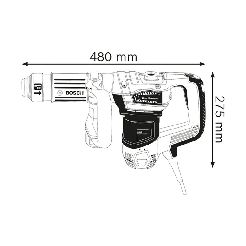 Martelo Demolidor 1100W e até 7,5J GSH 5 - Bosch 220V