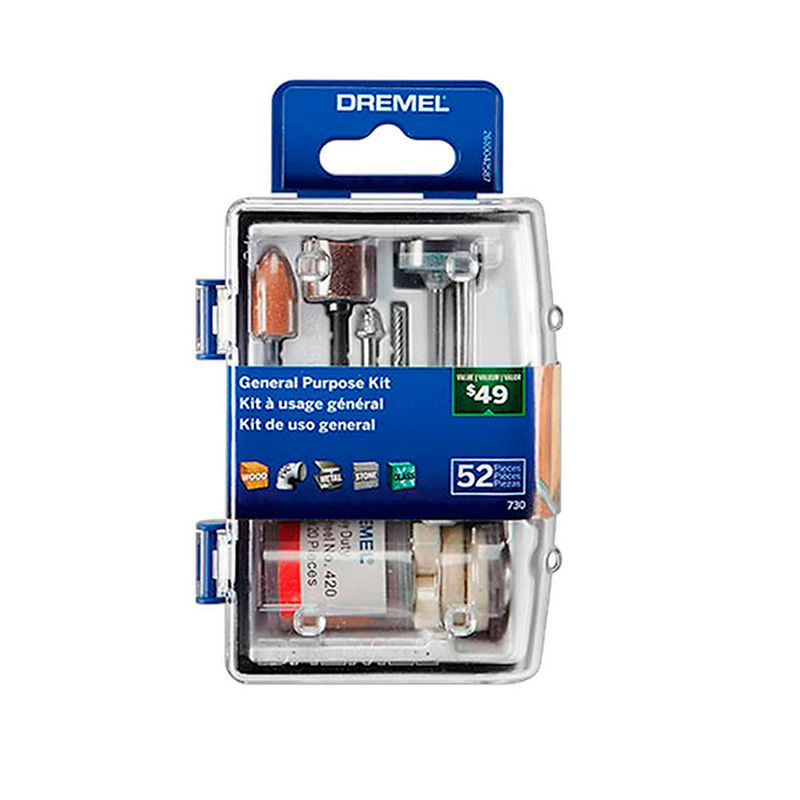 Kit de Uso Geral Para Micro Retífica Com 52 Peças (26150730AA) - Dremel
