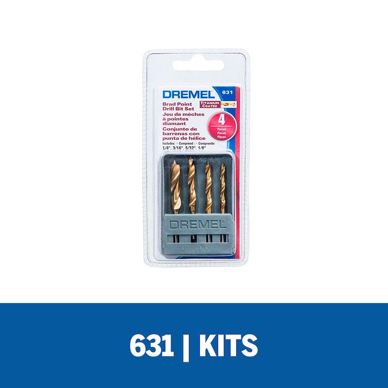 Kit De Brocas Com Ponta De Hélice 4 Peças 631 - Dremel 