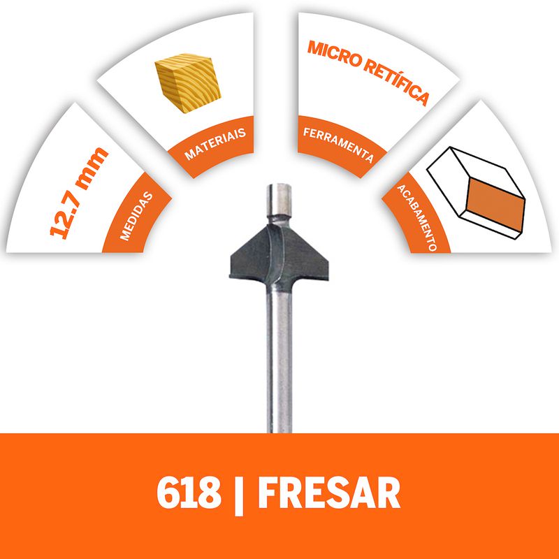 Fresa Chanfrar A 45º Em Madeira (Modelo 618) - Dremel