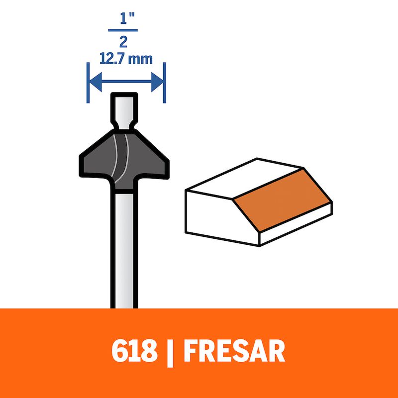 Fresa Chanfrar A 45º Em Madeira (Modelo 618) - Dremel