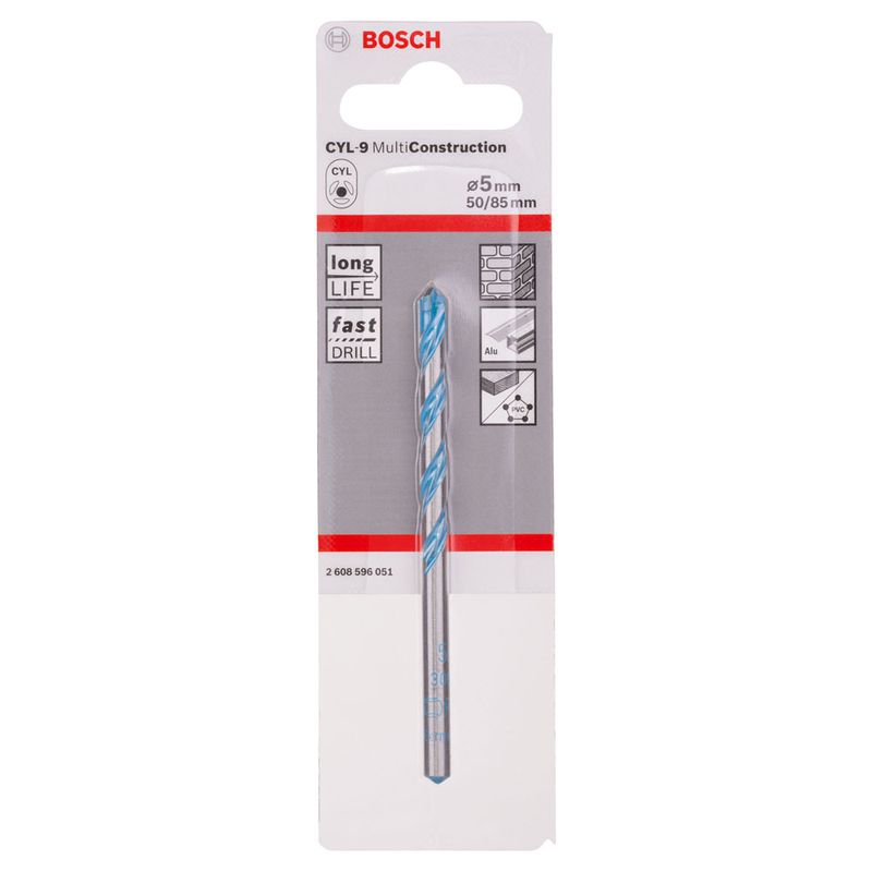 Broca Bosch CYL-9 Multimaterial Ø5 x 50 x 85 mm