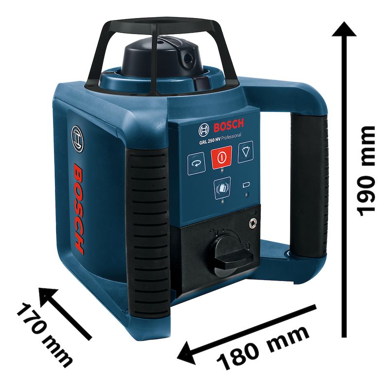Nível a laser rotativo Bosch GRL 250 HV, 250m, em maleta