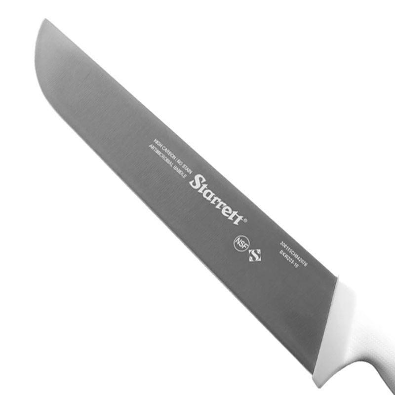 Faca de Carne Para Refile Aéreo Lâmina Reta Larga 10'' Com Cabo Branco (BKW203-10) - Starrett,