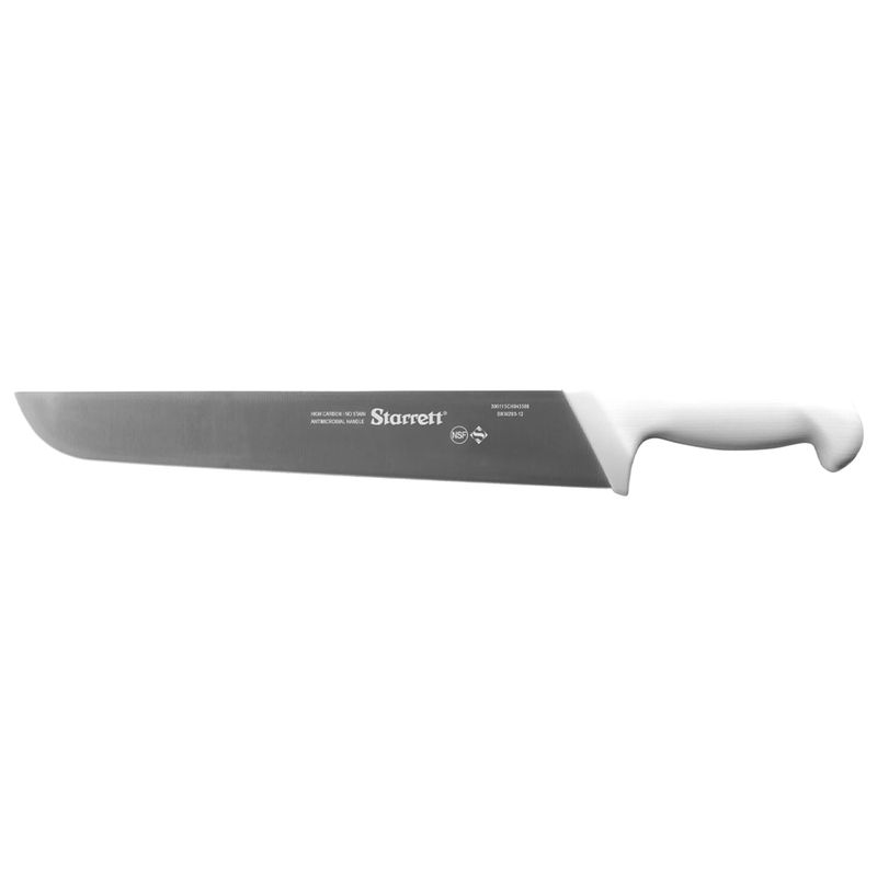 Faca de Carne Para Refile Aéreo Lâmina Reta Larga 12'' Com Cabo Branco (BKW203-12) - Starrett