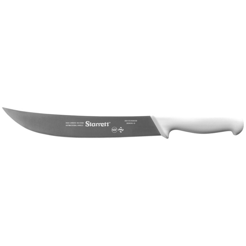 Faca de Carne Para Refile Aéreo Lâmina Curvada Larga 10'' Com Cabo Branco (BKW205-10) - Starrett