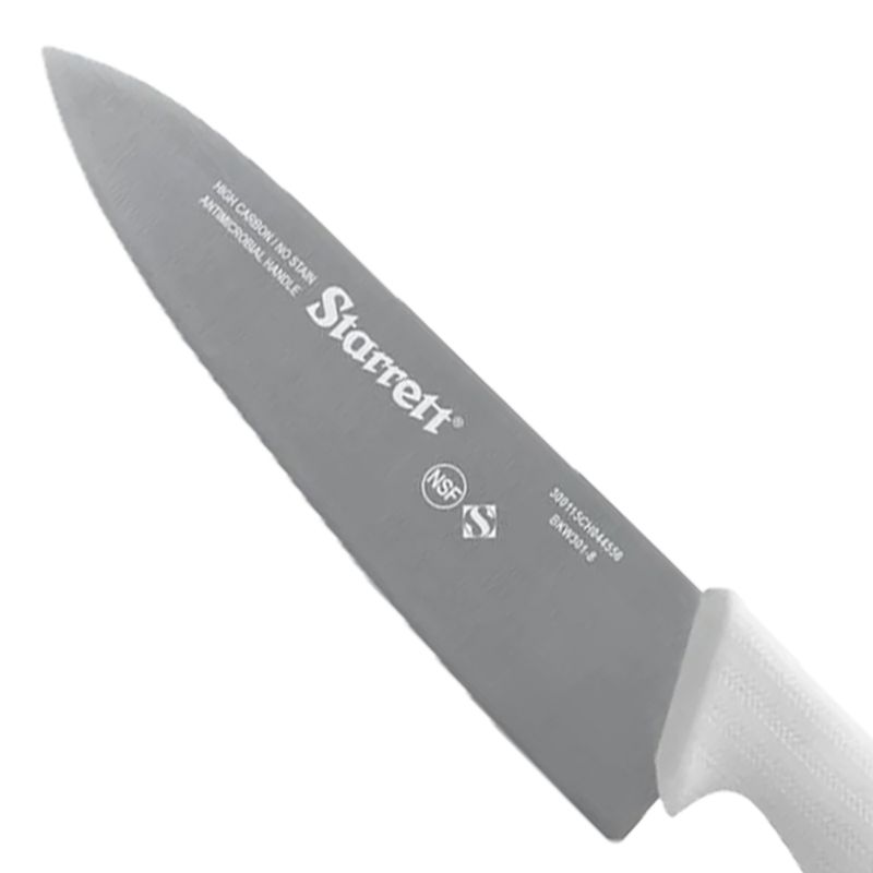 Faca de Carne Para Refile de Mesa Lâmina Triangular Larga 8'' Com Cabo Branco (BKW301-8) - Starrett