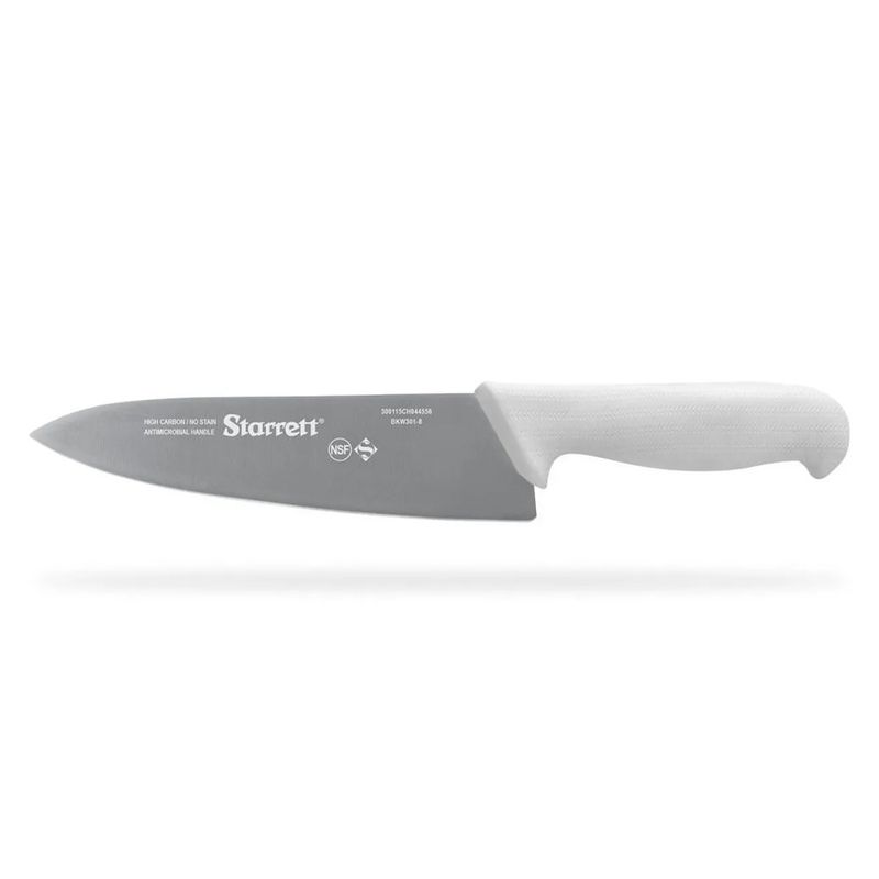 Faca de Carne Para Refile de Mesa Lâmina Triangular Larga 8'' Com Cabo Branco (BKW301-8) - Starrett