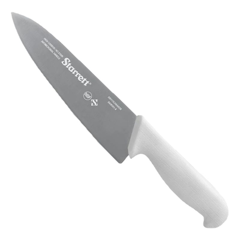 Faca de Carne Para Refile de Mesa Lâmina Triangular Larga 8'' Com Cabo Branco (BKW301-8) - Starrett