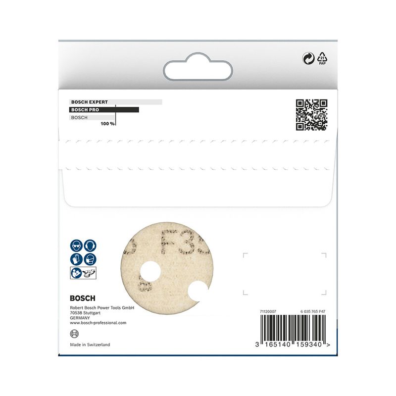 Disco de Lixa Com Velcro 125mm - GR. 100 Com 5 Peças (2608605116) - Bosch