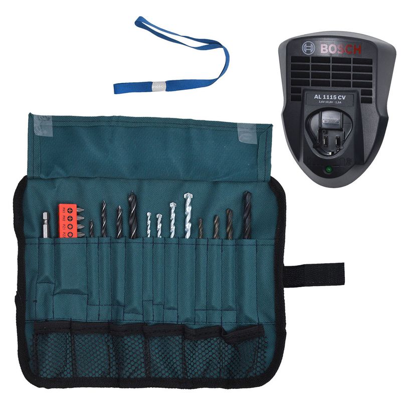 Furadeira Impacto/Parafusadeira Bateria + 23 Acess. GSB 1200-2-Li - Bosch 220V