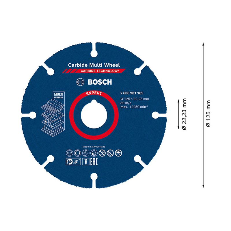 Disco de corte Bosch EXPERT Carbide Multi Wheel 125mm 22,23 mm