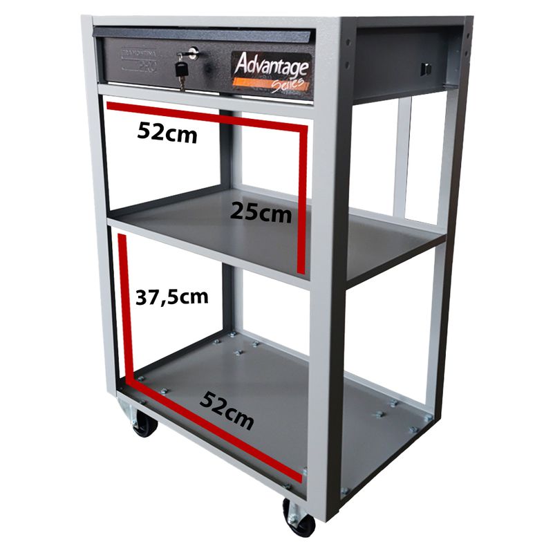 Carrinho Para Ferramentas Aberto Com 1 Gaveta Cinza (44951/006) - Tramontina Pro