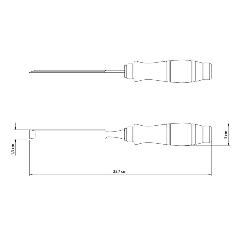Formão Chanfrado Com Cabo de Madeira 1/2'' (43330/103) - Tramontina