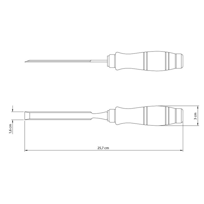 Formão Chanfrado Com Cabo de Madeira 5/8'' (43330/104) - Tramontina