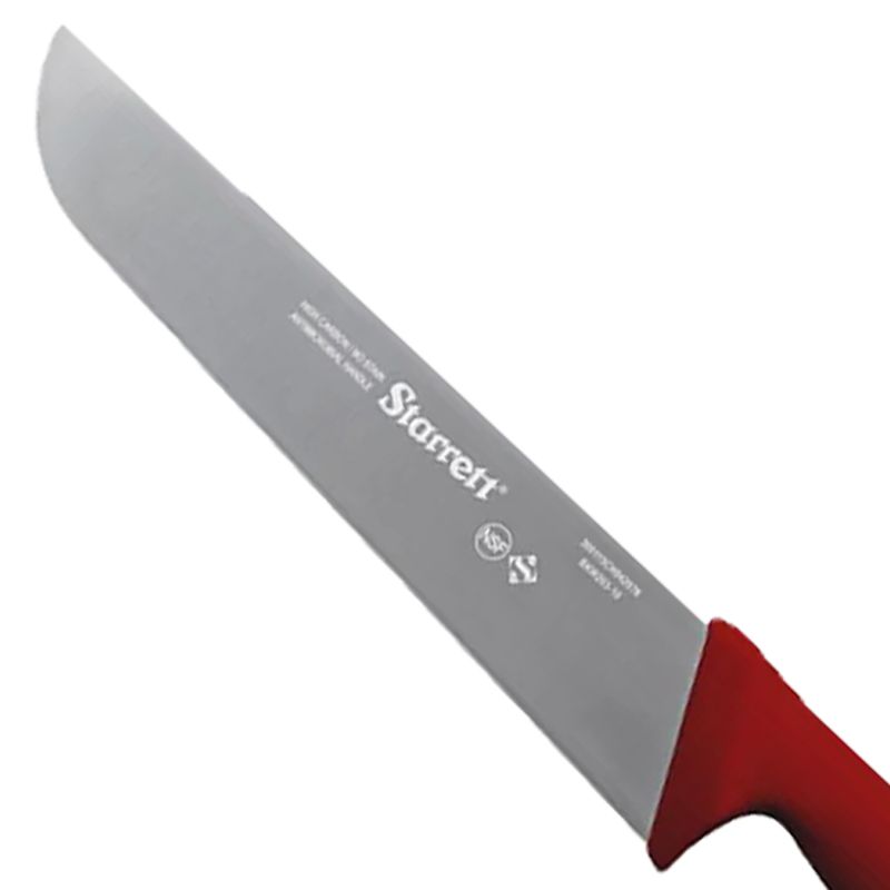 Faca de Carne Para Refile Aéreo Lâmina Reta Larga 12'' Com Cabo Vermelho (BKR203-12) - Starrett