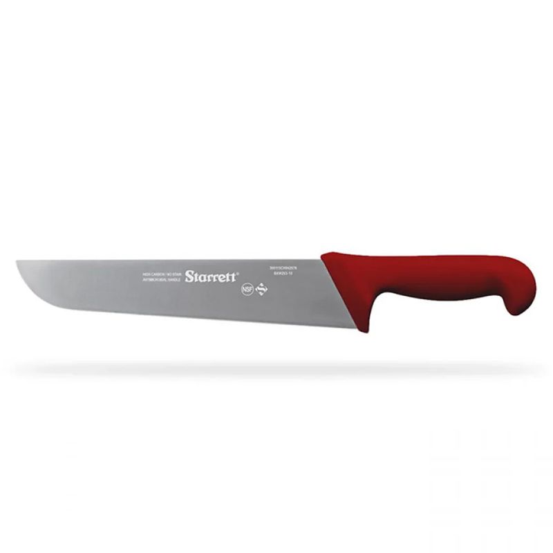 Faca de Carne Para Refile Aéreo Lâmina Reta Larga 12'' Com Cabo Vermelho (BKR203-12) - Starrett