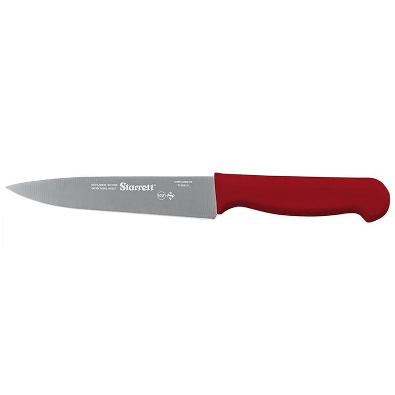 Faca de Carne Para Refile de Mesa Lâmina Triangular Estreita 6'' Com Cabo Vermelho (BKR302-6) - Starrett