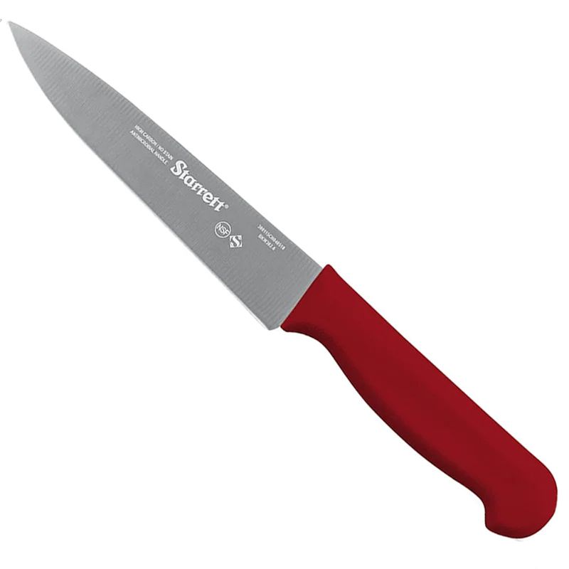 Faca de Carne Para Refile de Mesa Lâmina Triangular Estreita 6'' Com Cabo Vermelho (BKR302-6) - Starrett